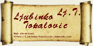 Ljubinko Topalović vizit kartica